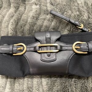 Jimmy Choo Black Satin Ciggy Clutch